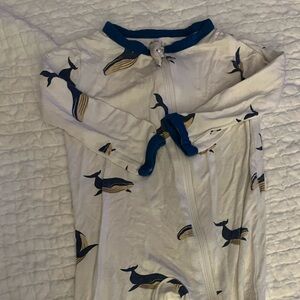 Kyte BABY Blue Trim Baby Onesie - Whale